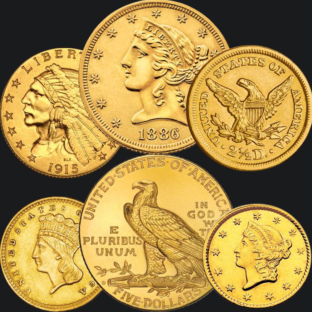 Rare coins and bullion coins